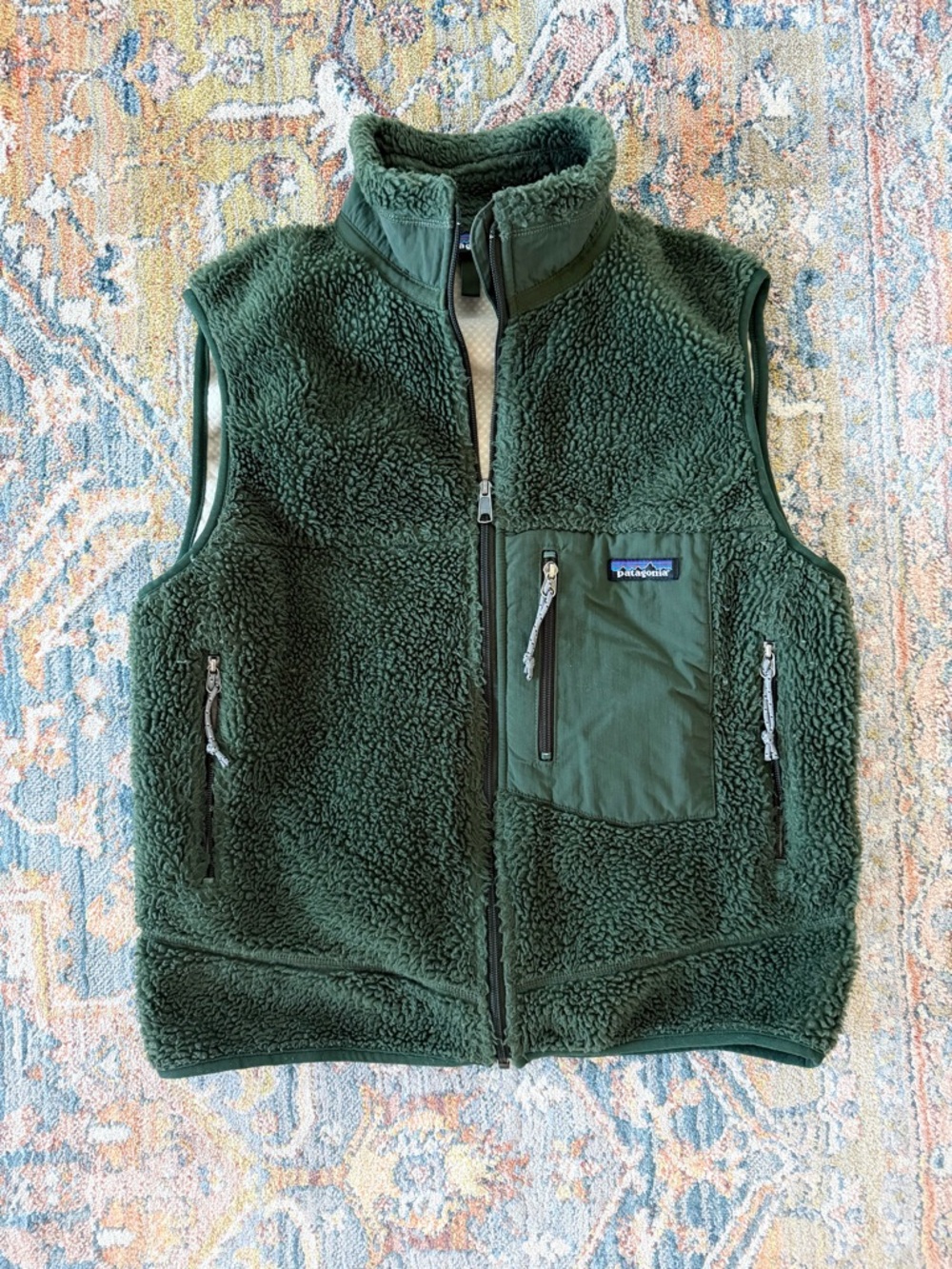 Patagonia Dark Green Retro Fleece Vest - 1990s Vintage!